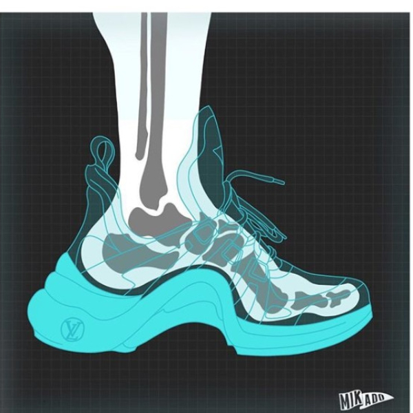 形狀越怪越受歡迎！插畫家做出老爹球鞋 X 光透視圖照讓網友直呼：「要成為時尚人士可沒那麼容易」