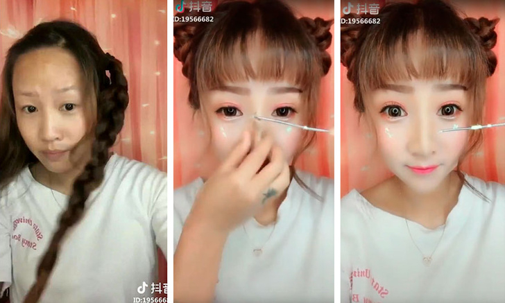 抖音內的美女不能相信!接近特殊化妝技巧讓外國人驚呆