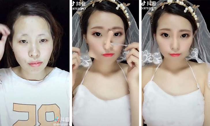 抖音內的美女不能相信!接近特殊化妝技巧讓外國人驚呆