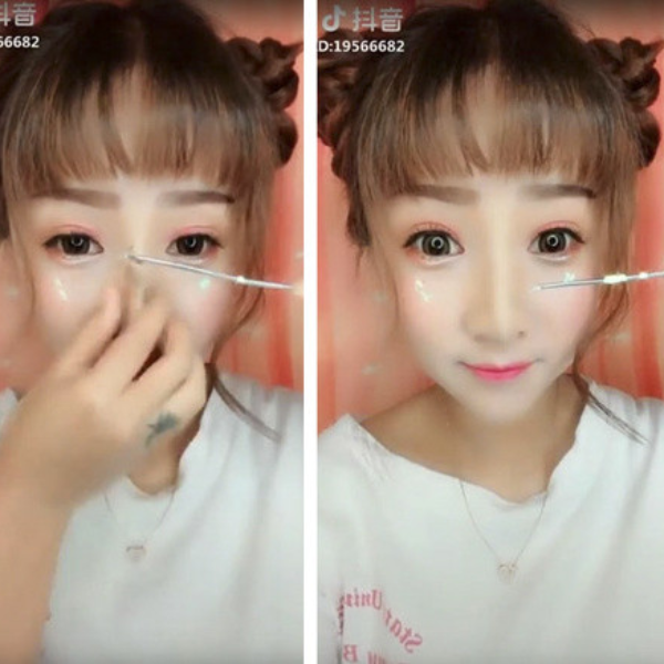 抖音內的美女不能相信！接近特殊化妝技巧讓外國人驚呆