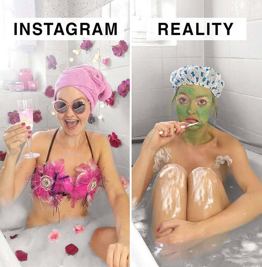 Instagram 炫耀照和現實生活大不相同 她的對比照讓許多網友讚「這才是寫實」!