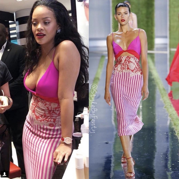 蕾哈娜新加坡展現傲人身材，把時尚秀的這一套衣服穿成這樣了！