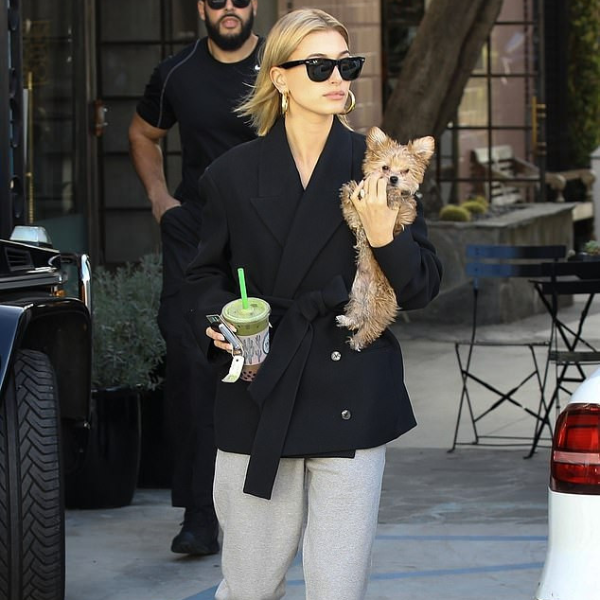 海莉鮑德溫「疑似虐狗」IG 限時動態後，帶著小狗奧斯卡出門逛大街澄清流言！