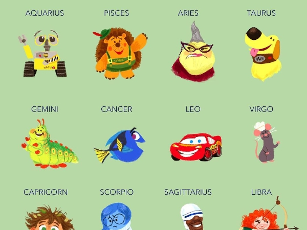 12 星座 Pixar 卡通人物代表圖鑑！到底什麼星座是憂憂？