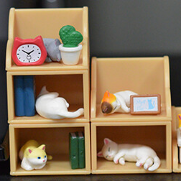 疊在一起超可愛！日本推出「棚猫」療癒系扭蛋　把整套書架懶貓咪買回家好幸福！