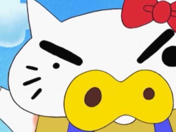 Hello Kitty 45 歲亂入《蠟筆小新》動畫！不理不理左衛門竟然變成 ……