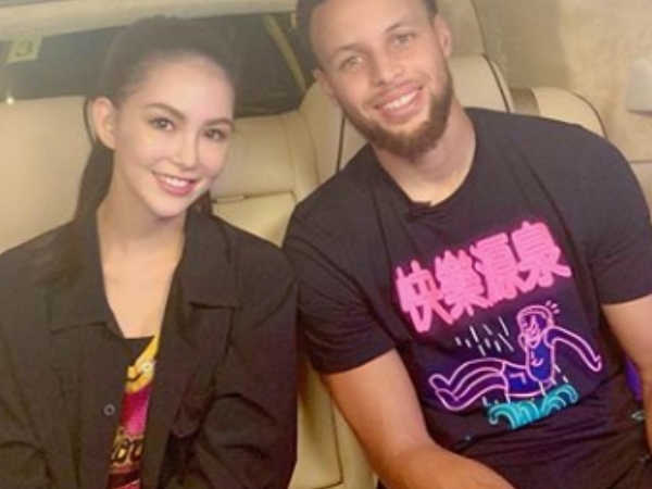快樂源泉！昆凌開啟「小粉絲」模式與 Curry 合照留念　老公周杰倫回覆：「看起來真開心！」