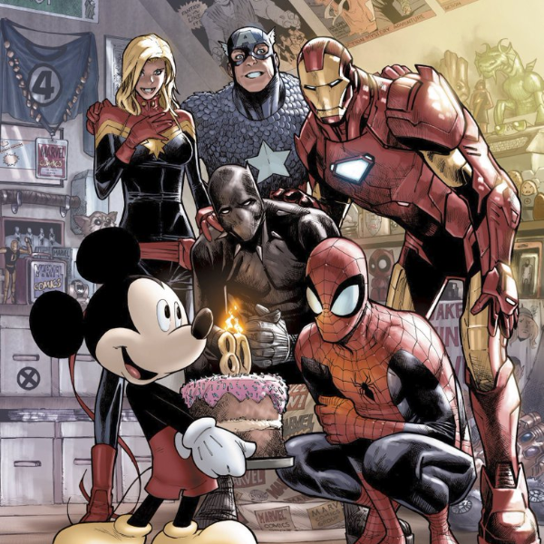 迪士尼繪圖祝賀「漫威漫畫誕生 80 周年慶」，米老鼠獻上蛋糕與超級英雄溫馨合體！