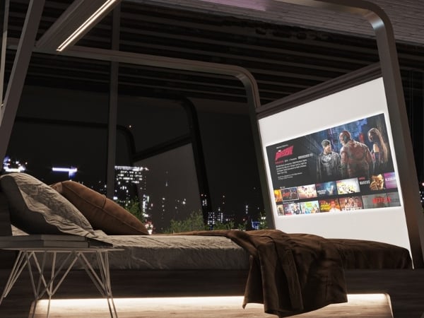 再也不想下床了！義大利推出 4K「投影幕」懶人智慧床，打開 Netflix 整天就報廢！