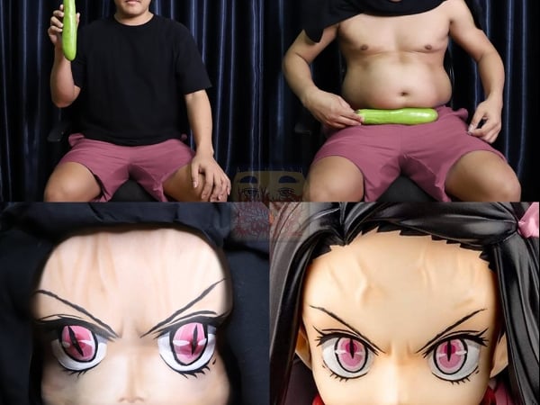 笑噴！泰國小哥教你如何「低成本 Cosplay」禰豆子，肥宅在家就能扮演《鬼滅之刃》！