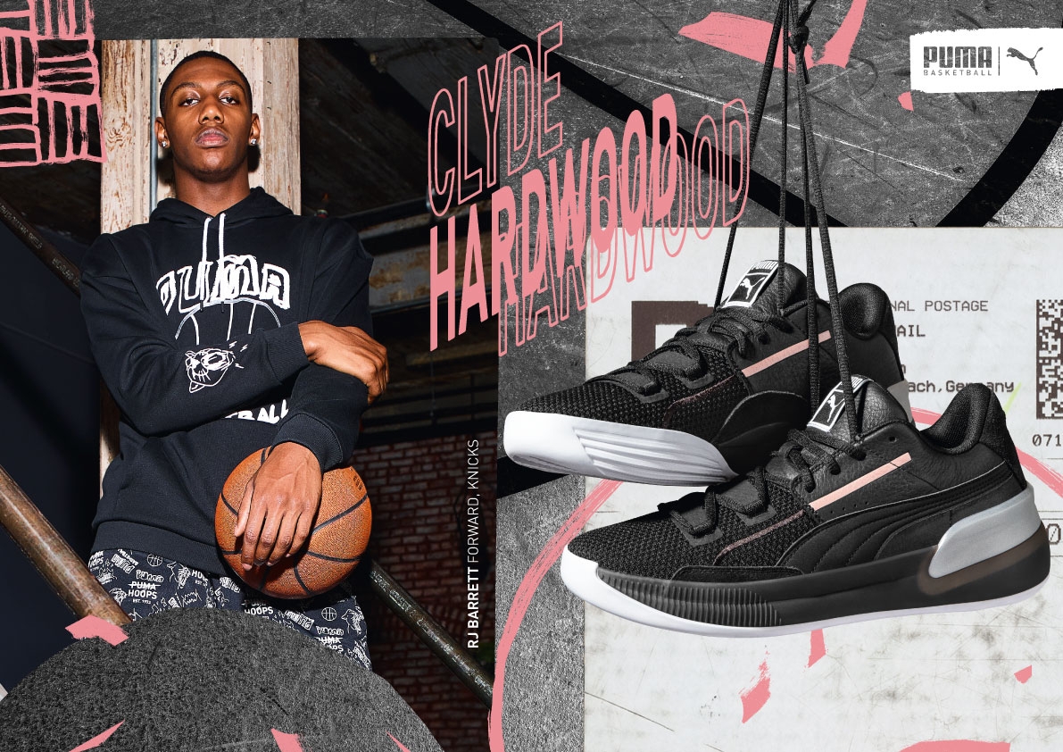 PUMA Clyde Hardwood Metallic黑夜耀金 紐約尼克隊新秀 RJ Barrett衝勁在線永不停歇