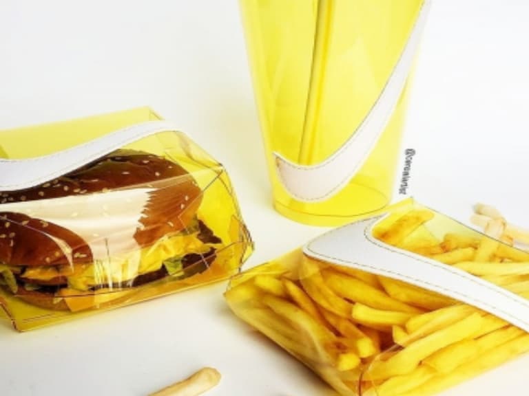 先生，這是你的 Nike Swoosh 漢堡餐！這創意餐盒我還不去買爆，網友：「根本防疫外帶必備！」