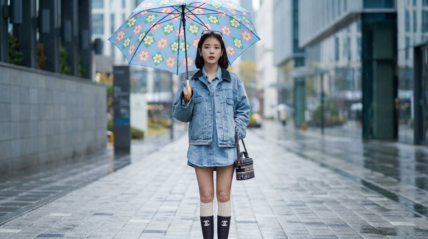 雨鞋搭配牛仔套裝穿搭技巧|復古丹寧風正流行