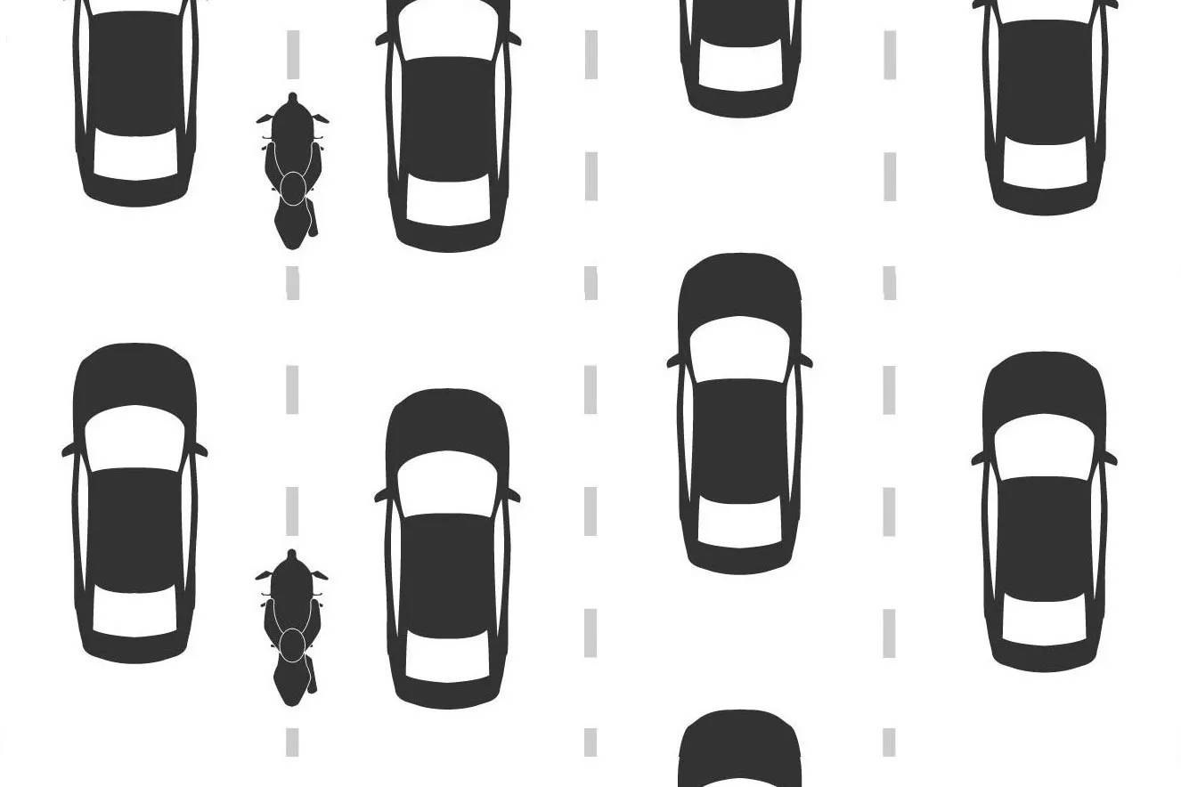 機車比起汽車來說，體積較小，與汽車共用道路，不只能減緩塞車，也可以減少事故發生，而在亞利桑那州已推動車道分割法達四年，並借鏡猶他州的車道分割法，近期也終於通過該法。